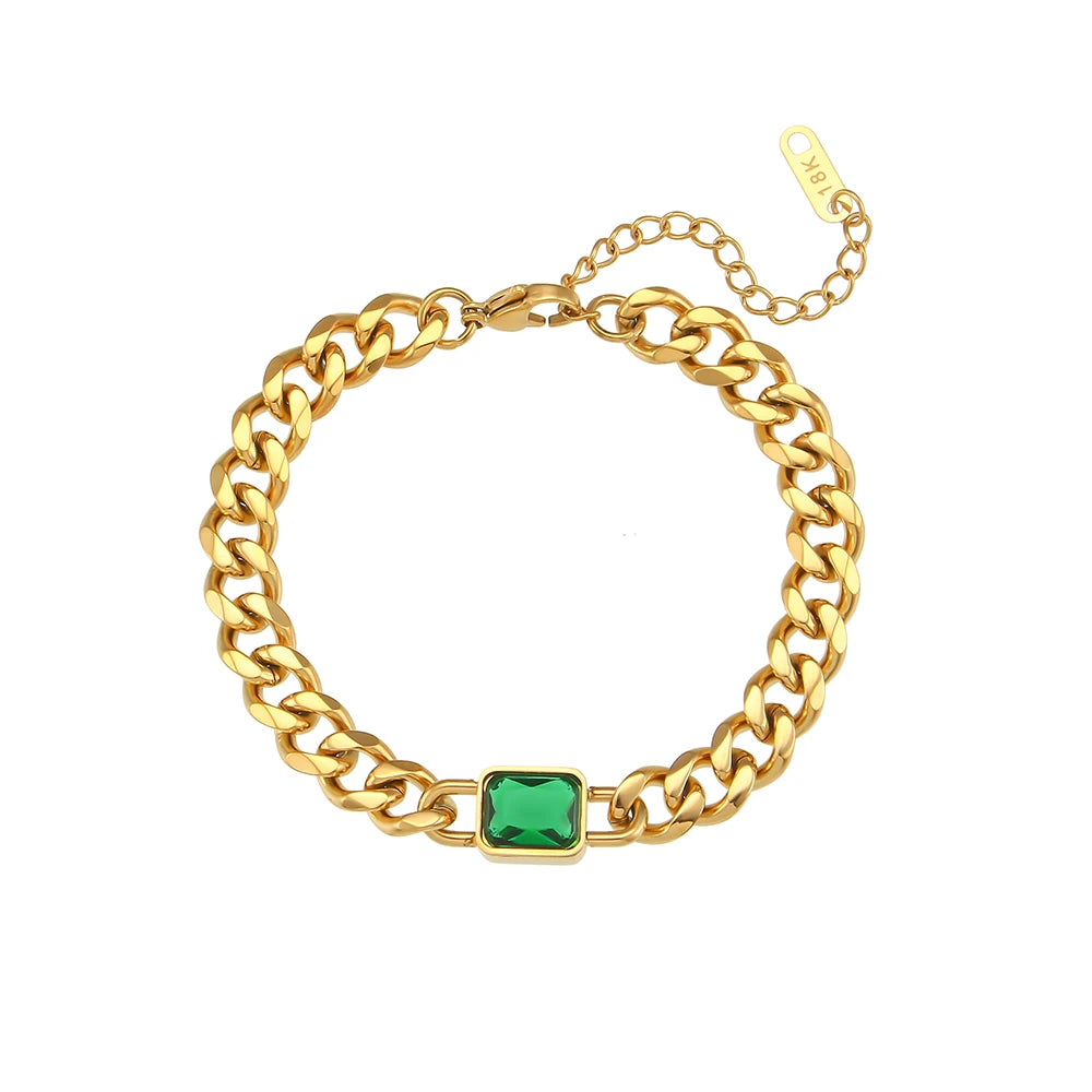 Pulseira Allef Banhado em Ouro 18K Pulseira Allef Banhado em Ouro 18K Azzura Verde Ouro 15 até 20Cm 15g