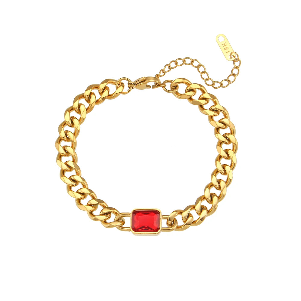Pulseira Allef Banhado em Ouro 18K Pulseira Allef Banhado em Ouro 18K Azzura Vermelho Ouro 15 até 20Cm 15g