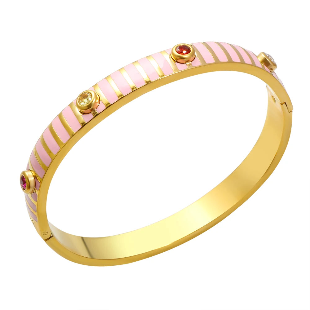 Bracelete Feminino Alegria e Amor Banhado em Ouro 18K - Azzura