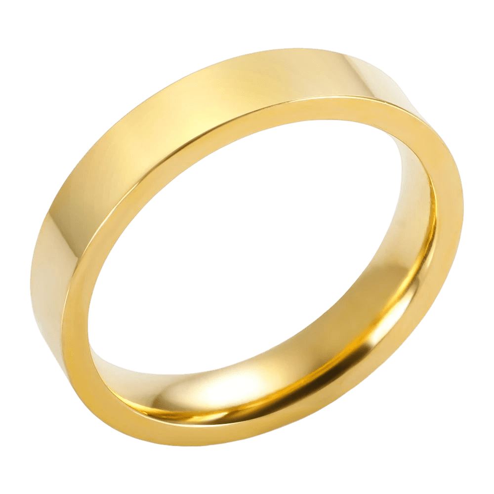 Aliança Polonesa Quadrada Casamento Perfeito Banhado em Ouro 18K - Azzura