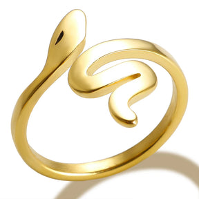 Anel Feminino Serpente Banhado em Ouro 18K - Azzura