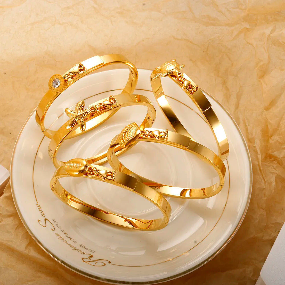 Bracelete Concha Banhado em Ouro 18K - Azzura
