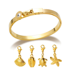 Bracelete Concha Banhado em Ouro 18K - Azzura