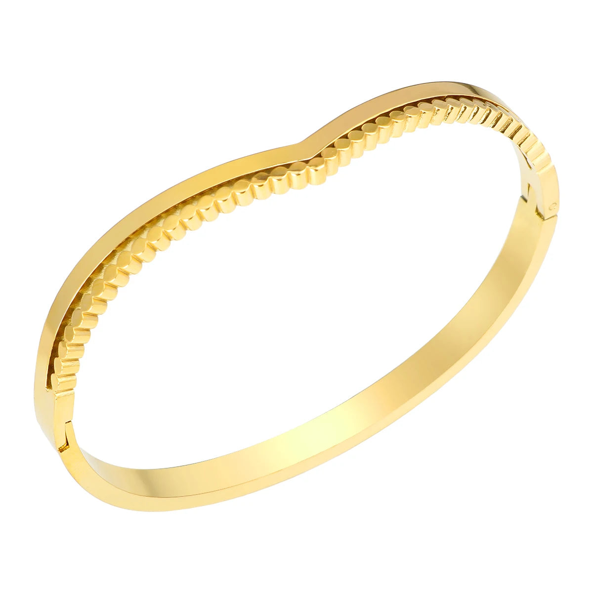 Bracelete Curve Banhado em Ouro 18K Bracelete Curve Banhado em Ouro 18K Azzura Ouro 17-18Cm 