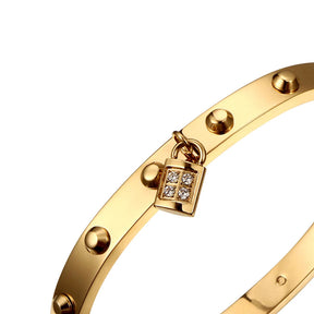 Bracelete Feminino Amor Trancado Banhado em Ouro 18K - Azzura
