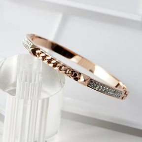 Bracelete Feminino Crystal Band Banhado em Ouro 18K - Azzura
