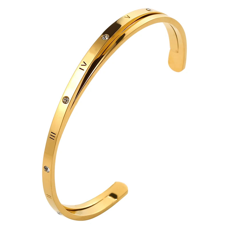 Bracelete Entrelaçado Romanos Banhado em Ouro 18K - Azzura