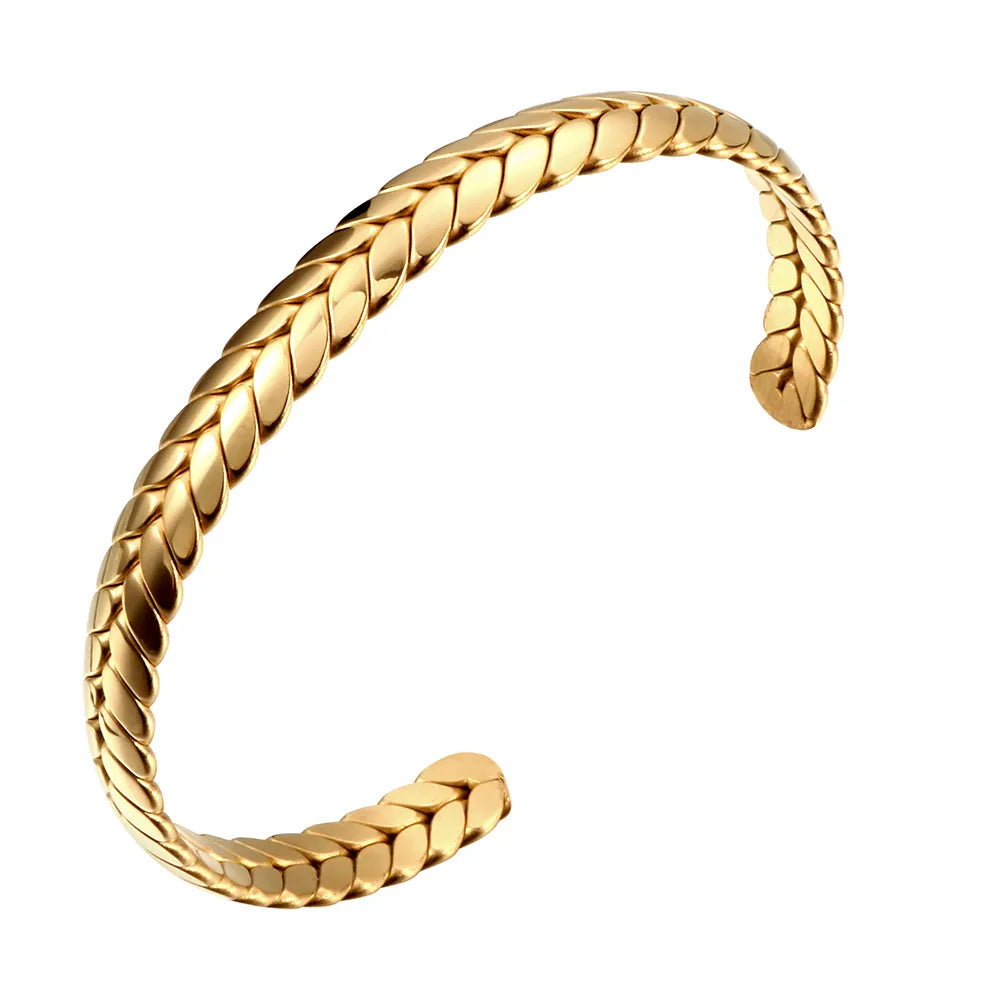 Bracelete Folha Grega Ajustável Banhado em Ouro 18K - Azzura