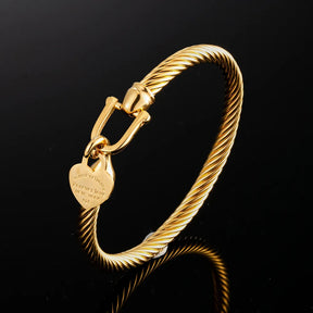 Bracelete Feminino Americano Forever Love Banhado em Ouro 18K - Azzura