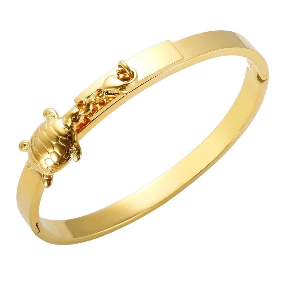 Bracelete Tartaruga Banhado em Ouro 18K Casa Azzura Bracelete Tartaruga Ouro 
