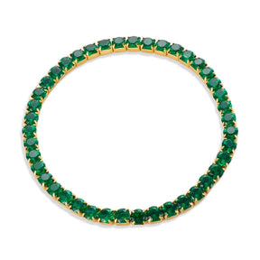 Cheio de pedras pulseira de luxo colorido zircônia cúbica aaa cristal pedra natural pulseira elástica pulseira de aço inoxidável jóias 206101513 Verde 