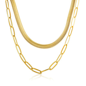 Colar Feminino de corrente de cobra Banhado em Ouro 18K - Azzura