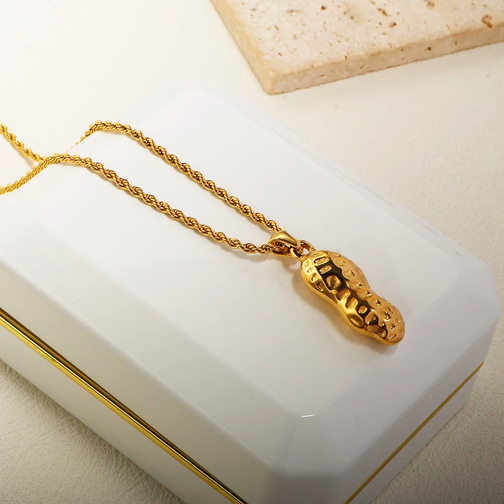 Colar Feminino Amendoim Banhado em Ouro 18K - Azzura