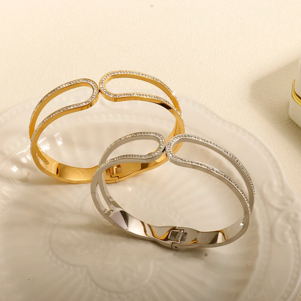 Bracelete Feminino Amor Vazado Banhado em Ouro 18K - Azzura