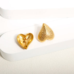 Brinco Feminino Coração de Pedra Banhado em Ouro 18K - Azzura