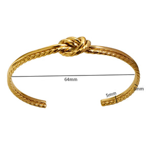 Bracelete Feminino Nó Trançado Banhado em Ouro 18K - Azzura