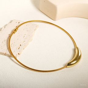 Joy love-colar clássico com pingente curvo, banhado a ouro 18 k, aço inoxidável, à prova d'água, bijuterias femininas 2621372011 