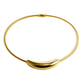 Joy love-colar clássico com pingente curvo, banhado a ouro 18 k, aço inoxidável, à prova d'água, bijuterias femininas 2621372011 Cor de Ouro 