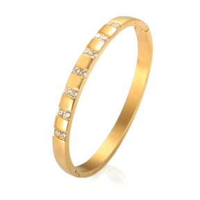 Joy love-pulseiras de aço inoxidável para mulheres, jóias de alta qualidade, presente de casamento, largura 6/8mm Azzura 6 mm ouro 