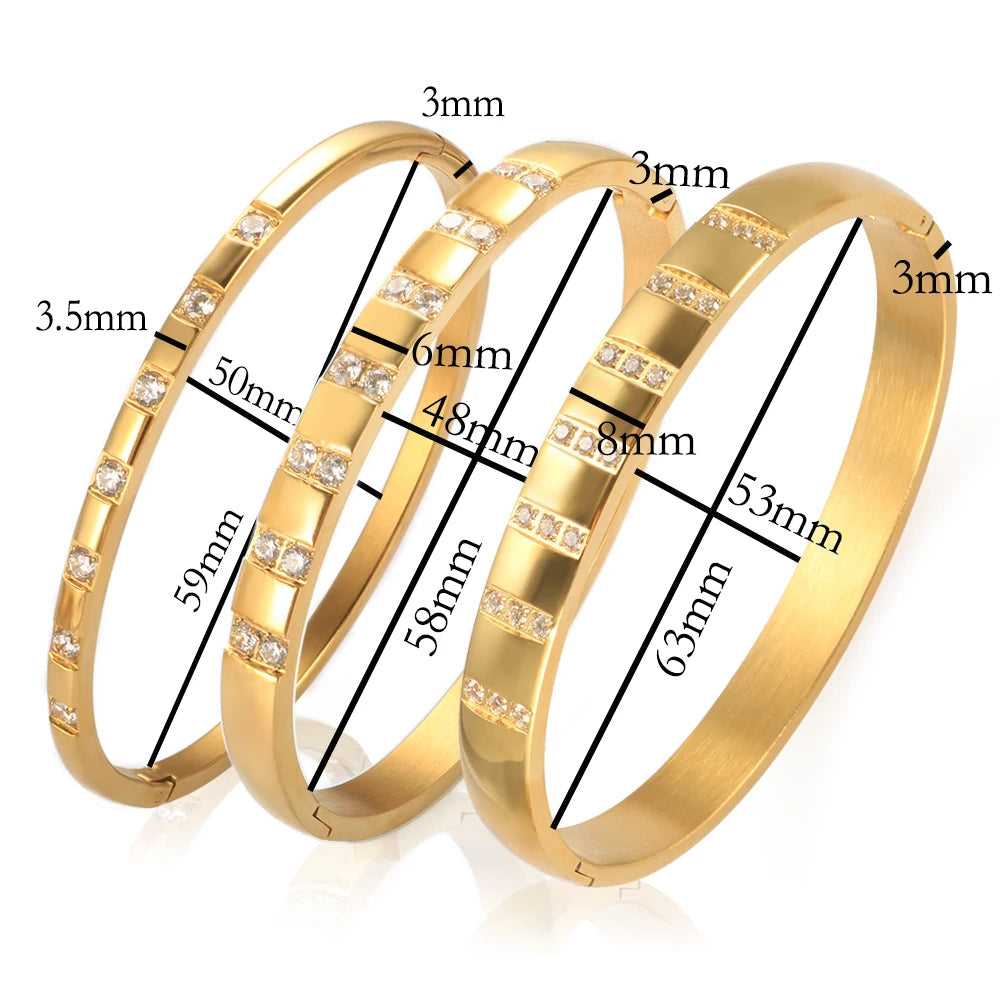 Joy love-pulseiras de aço inoxidável para mulheres, jóias de alta qualidade, presente de casamento, largura 6/8mm Azzura 