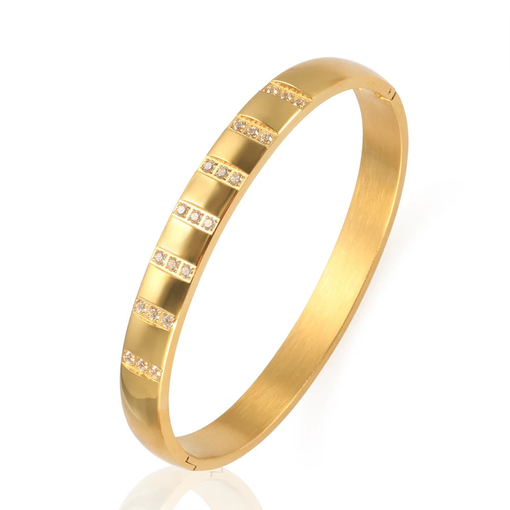 Joy love-pulseiras de aço inoxidável para mulheres, jóias de alta qualidade, presente de casamento, largura 6/8mm Azzura 8 mm ouro 