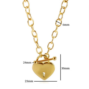 Colar Feminino Chave do Coração Banhado em Ouro 18K - Azzura
