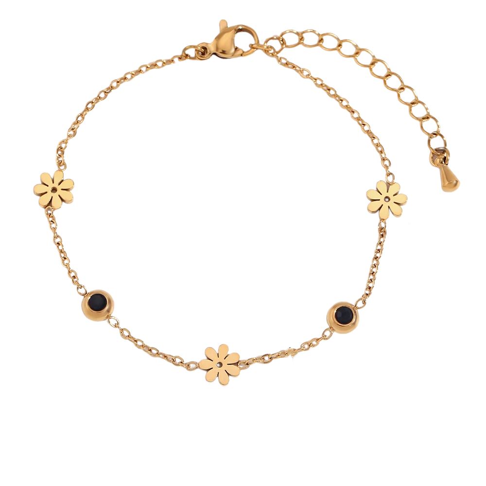 Pulseira Jardim de Flores Banhado em Ouro 18K Pulseira Jardim de Flores Banhado em Ouro 18K Azzura Ouro 17 até 22cm 2.2g