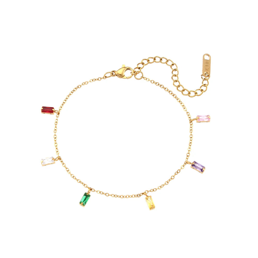 Pulseiras Cores da Vida Banhado em Ouro 18K Pulseiras Cores da Vida Banhado em Ouro 18K Azzura Ouro 16 até 21cm 4g
